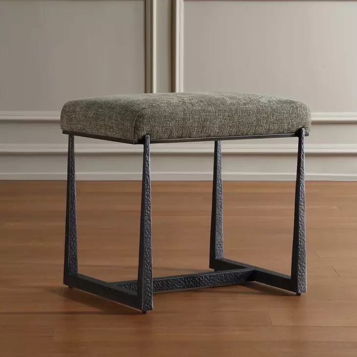 Midas Moss and Bronze Upholstered Small Accent Bench