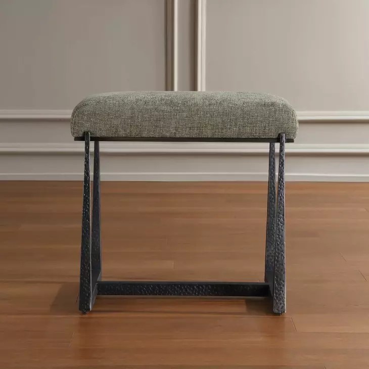 Midas Moss and Bronze Upholstered Small Accent Bench