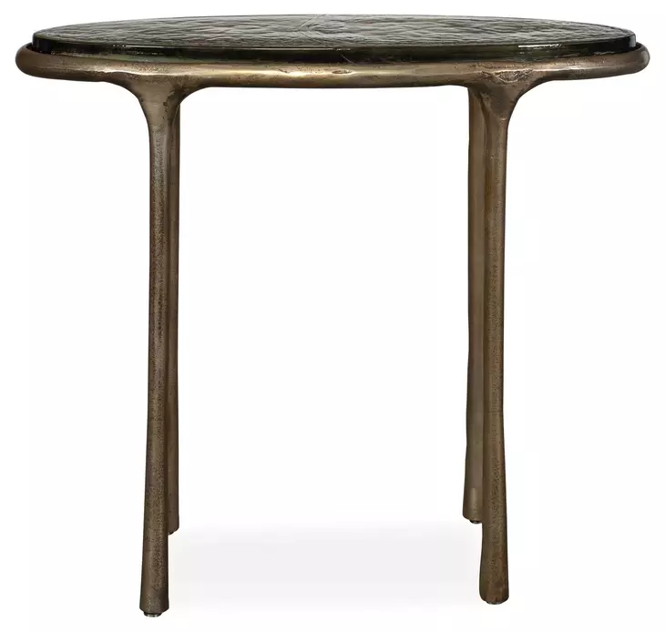 Riverton Antique Brass Oval Glass Top Accent Table