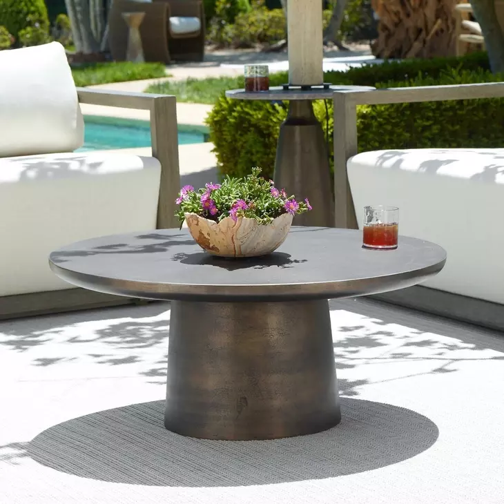 Madrone Dark Bronze Outdoor Round Coffee Table