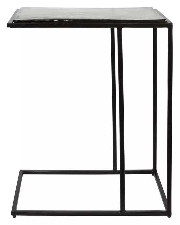 Alden Black Rectangular Glass Top Accent Table