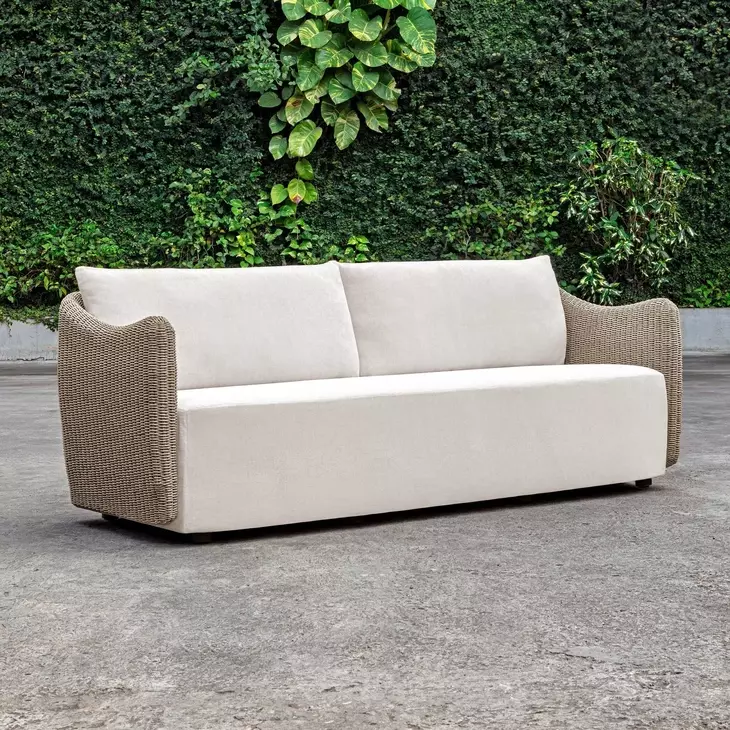 Kingsley Oyster White Outdoor 87" Sofa