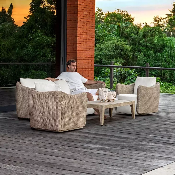 Kingsley Oyster White Outdoor Living Room Set