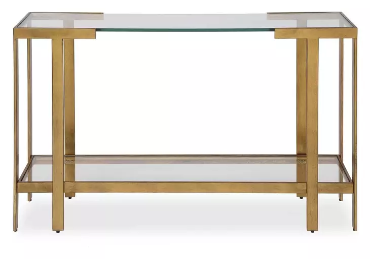 Grafton Gold Rectangular Glass Top Console Table