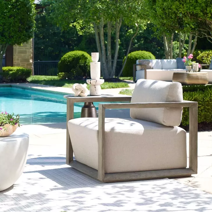 Carlisle Dove Upholstered Outdoor Lounge Chair