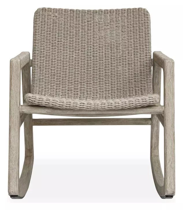 Prescott Twisted Oatmeal and Cerused Wheat Outdoor Rocking Chair