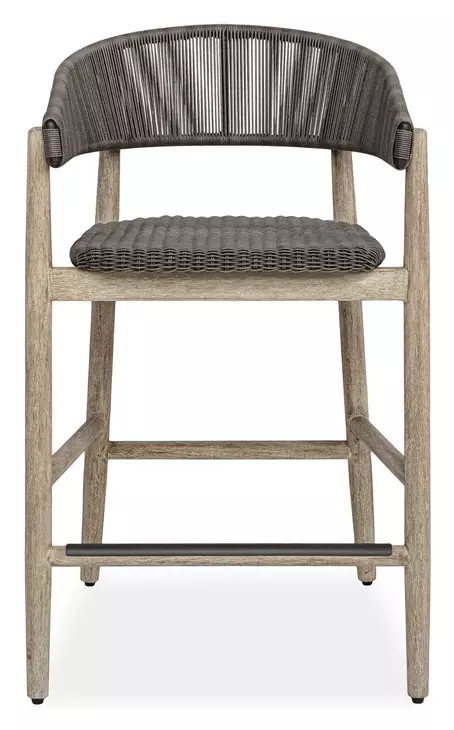Belmont Java and Cerused Wheat Outdoor Counter Height Stool