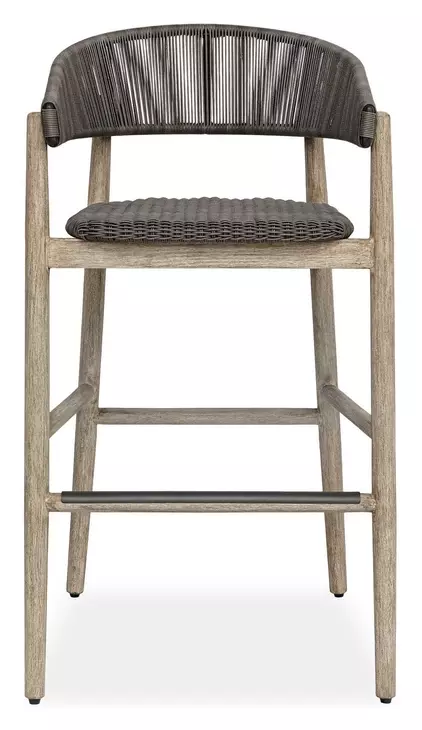 Belmont Java and Cerused Wheat Outdoor Bar Stool