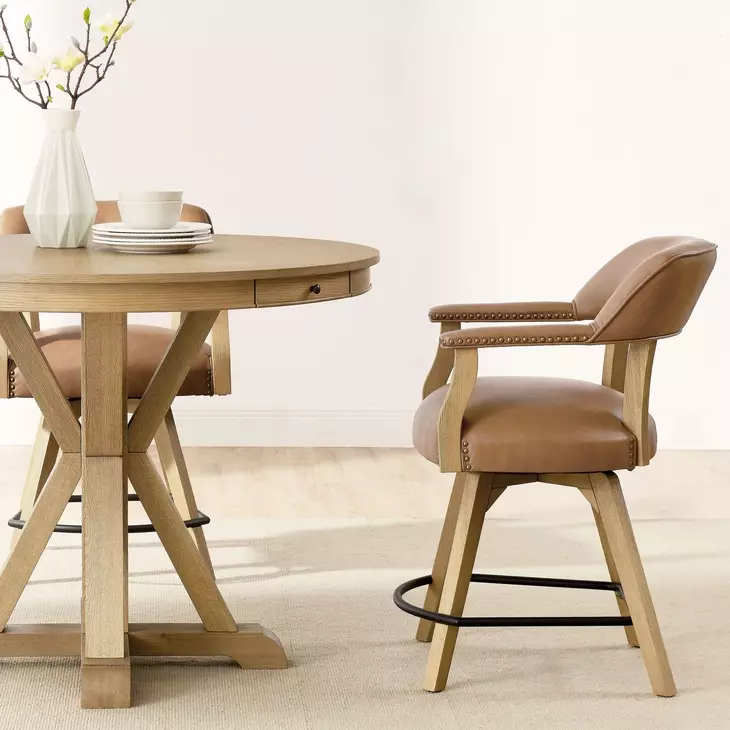 Rylie Natural Round Counter Height Dining Room Set