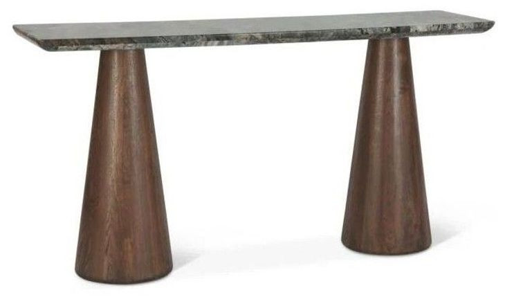 Caldera Dark Oak and Lava Marble Top Occasional Table Set