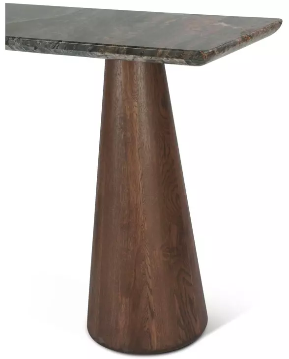 Caldera Dark Oak and Lava Marble Top Console Table