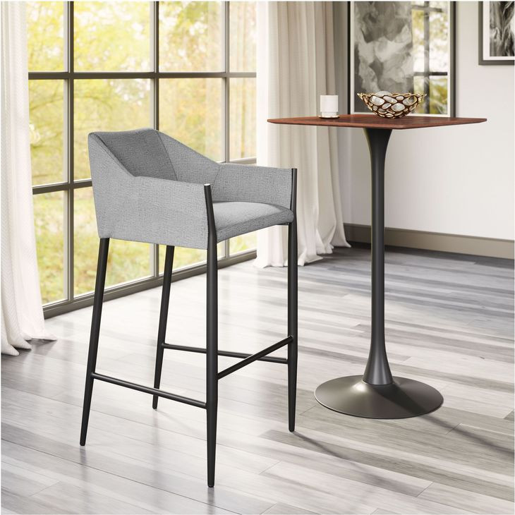 Andover Slate Gray Performance Fabric Bar Stool