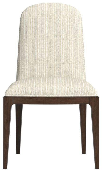 Verge Handcrafted Walnut and Beige Upholstered Side Chair Set of 2