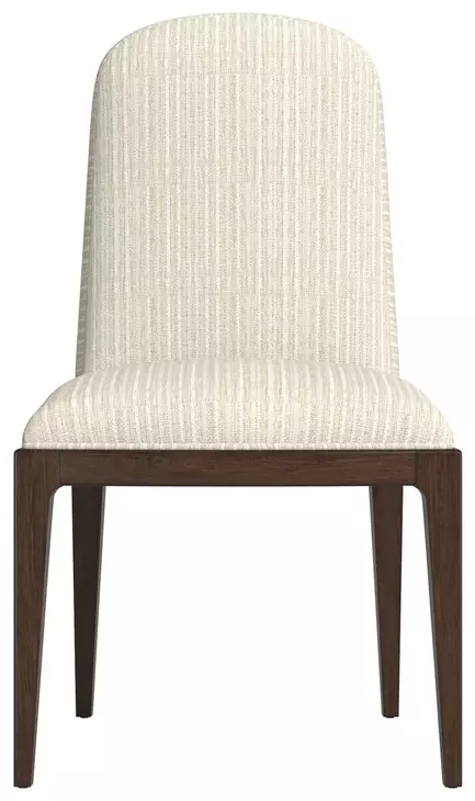 Verge Handcrafted Walnut and Beige Upholstered Side Chair Set of 2