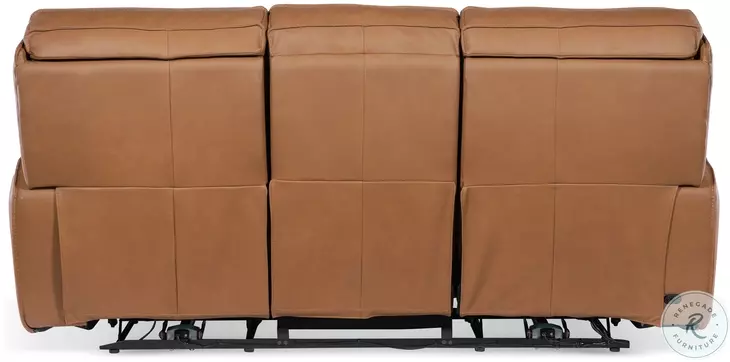 Miles Brown Leather Zero Gravity Power Reclining Sofa With Power Headrest