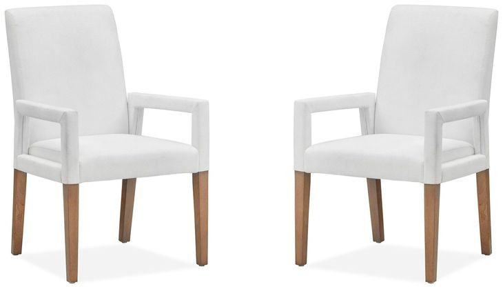 Fernholt White Upholstered Arm Chair Set of 2