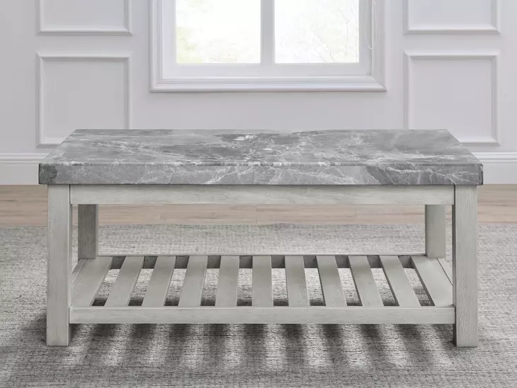 Canova Gray Rectangular Marble Coffee Table