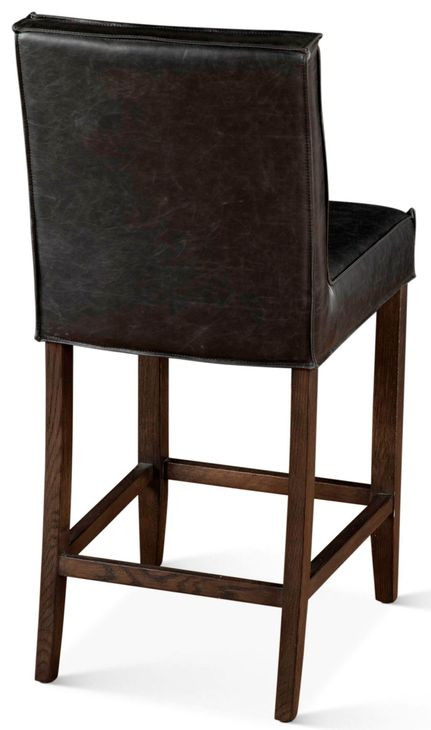 Aven Black Leather Counter Height Stool