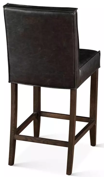 Aven Black Leather Counter Height Stool