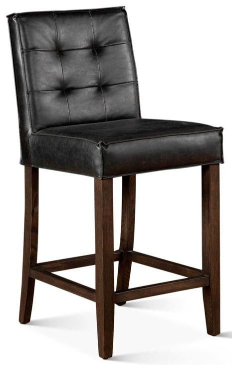 Aven Black Leather Counter Height Stool