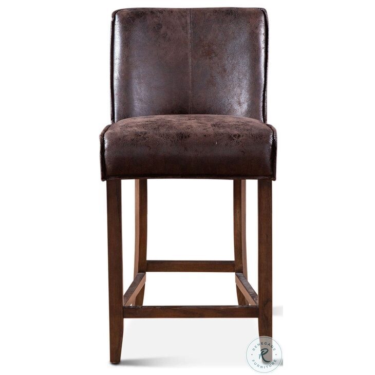 Brown Leather Counter Height Stools