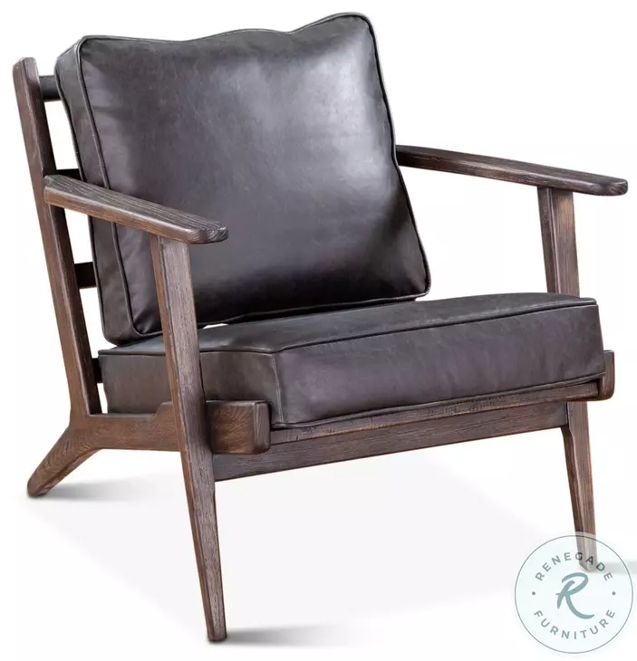 Robert Sleek Black Robert Leather Arm Chair