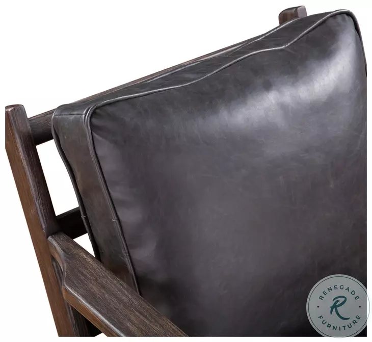 Robert Sleek Black Robert Leather Arm Chair