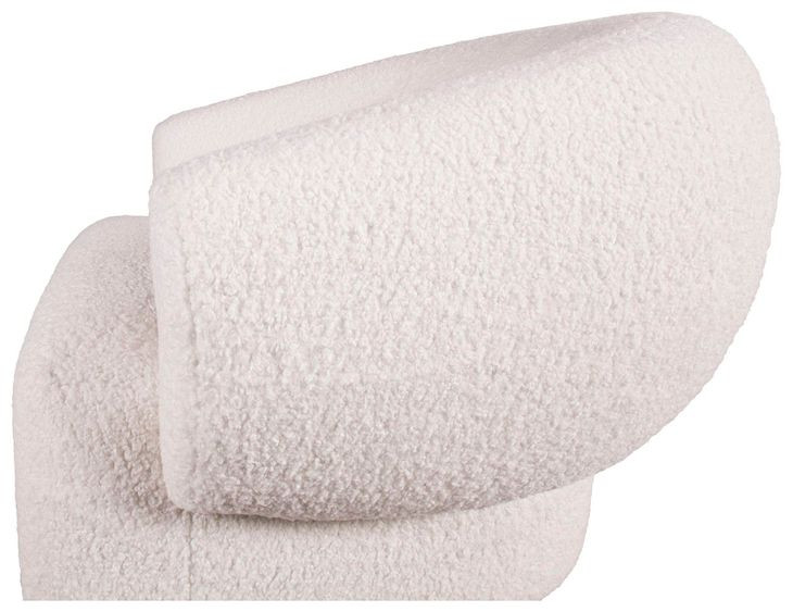 Florence Cream Boucle Fabric Swivel Accent Chair