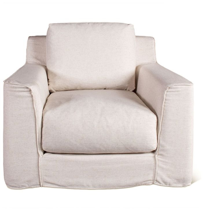Oliver White Linen Slipcover Chair