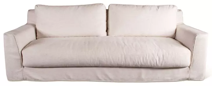 Oliver White Linen Slipcover 87" Sofa