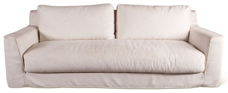 Oliver White Linen Slipcover Living Room Set