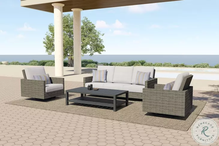 Bungalow Gray Outdoor Patio Swivel Club Chair Set Of 2