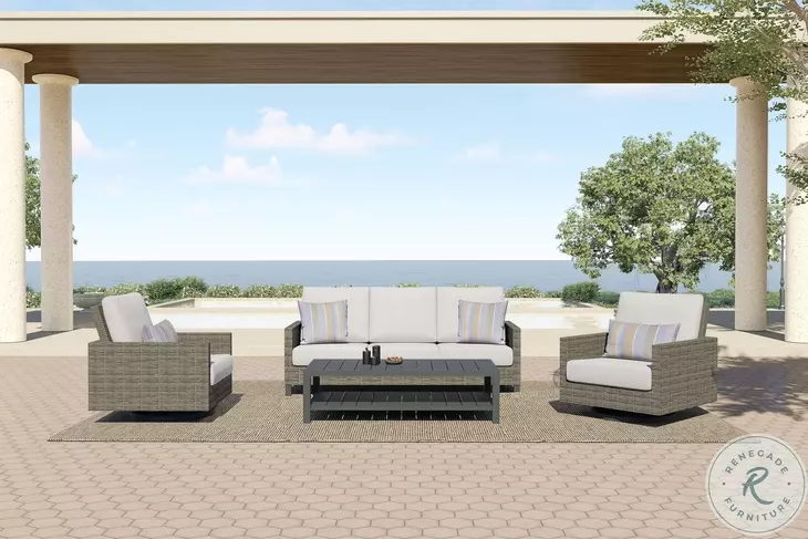 Bungalow Gray Outdoor Patio Swivel Club Chair Set Of 2