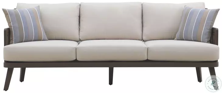 Genova Light Gray Outdoor Patio 35" Sofa