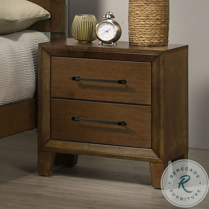 Ballard Walnut Brown 2 Drawer Nightstand