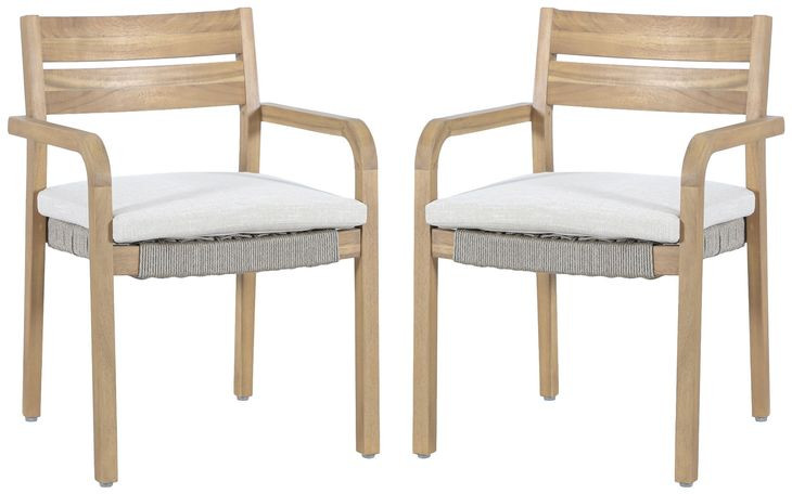 Arden White Upholstered Outdoor Dining Chair Set of 2