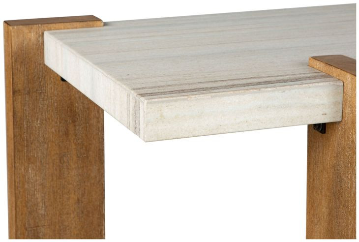 Goldmere Honey Wheat Rectangular Granite Top Sofa Table