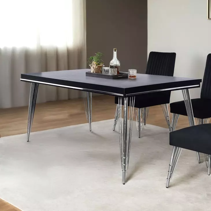 Ava Black 71" Rectangular Dining Table