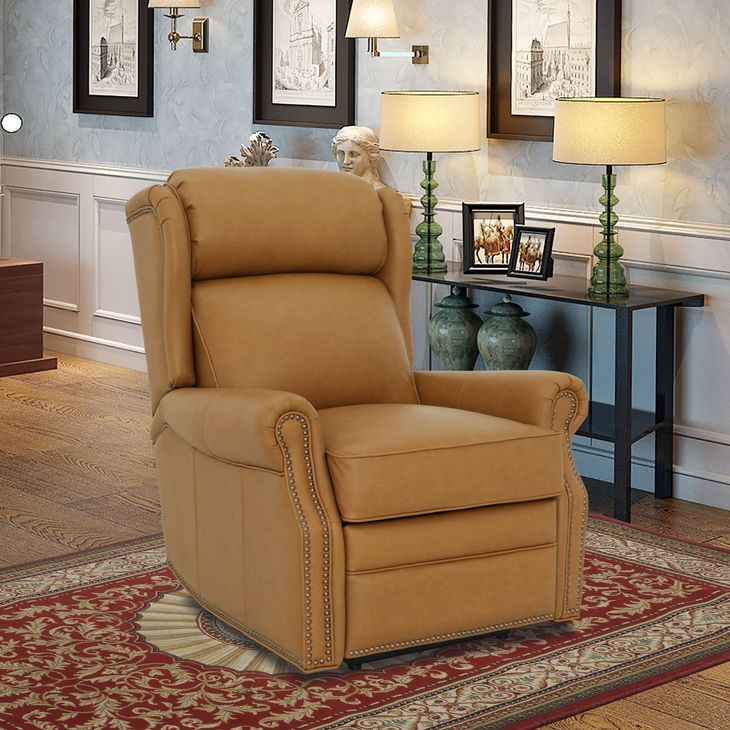 Gabby Santa Fe Brandy Leather Lounge Power Recliner with Power Headrest and Power Lumbar