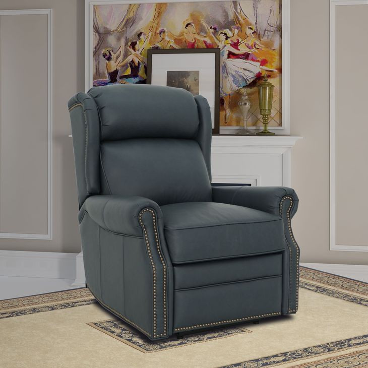 Gabby Santa Fe Ocean Leather Lounge Power Recliner with Power Headrest and Power Lumbar
