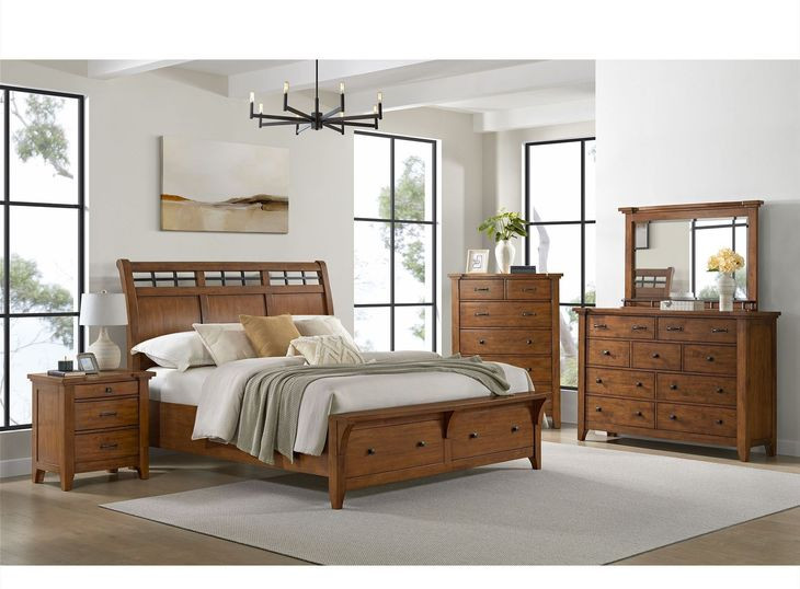 Joseph Chestnut 3 Drawer Nightstand with USB Charging