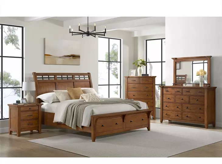 Joseph Chestnut 3 Drawer Nightstand with USB Charging