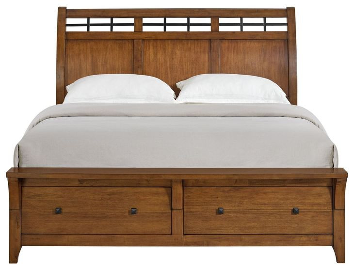 Joseph Chestnut King Sleigh Storage Bed