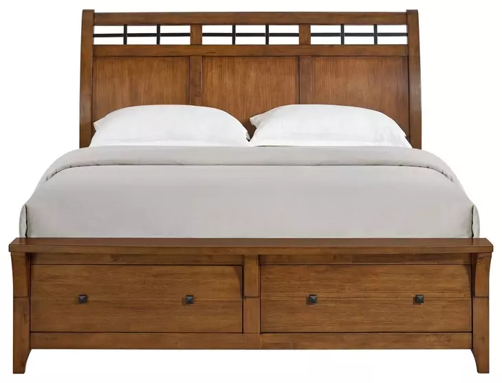 Joseph Chestnut King Sleigh Storage Bed
