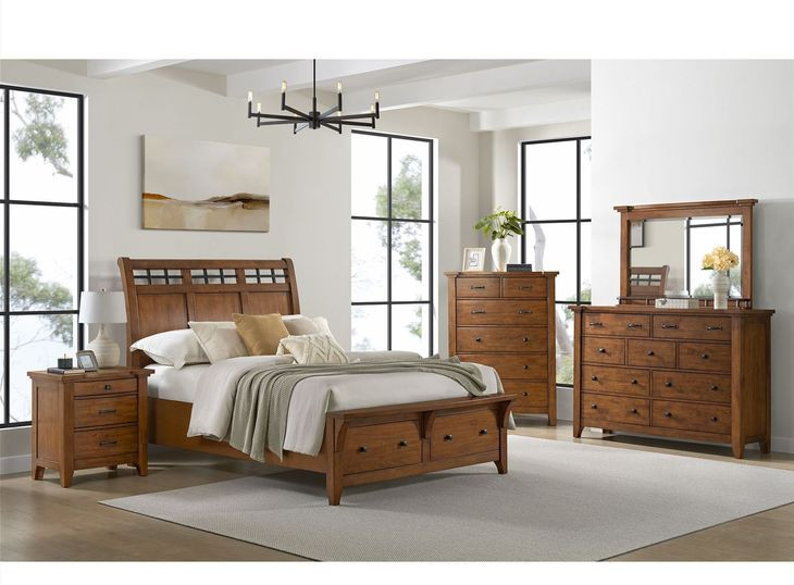 Joseph Chestnut 3 Drawer Nightstand with USB Charging