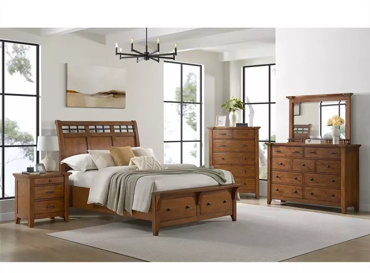 Joseph Chestnut 3 Drawer Nightstand with USB Charging