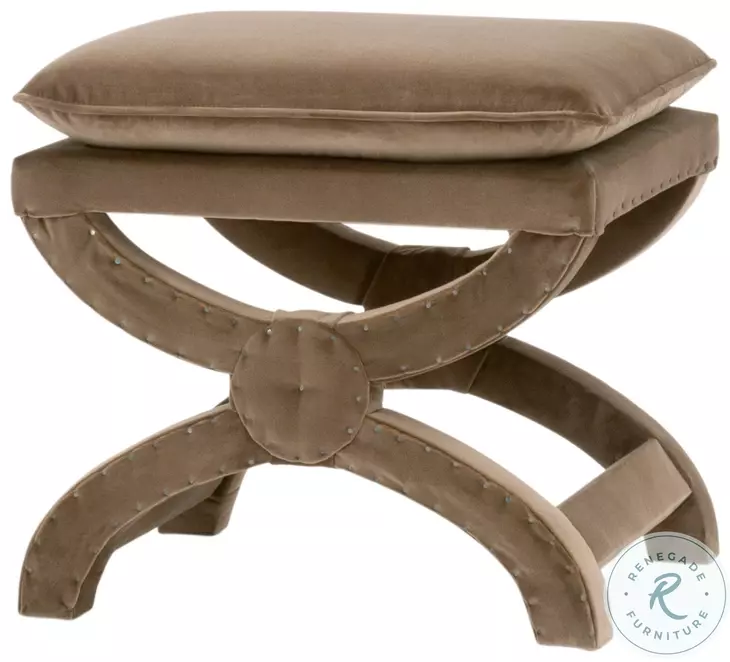 Gaston Caramel Velvet Ottoman