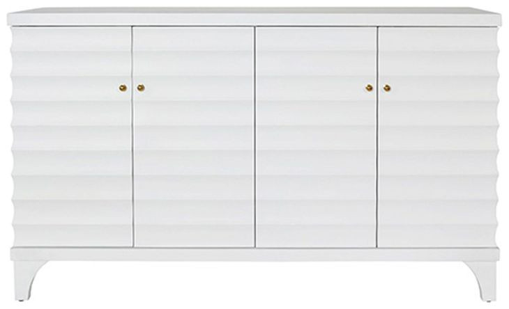 Gates Matte White Lacquer 4 Door Buffet