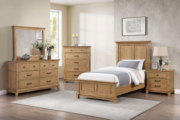 Sunstone Natural Twin Panel Bed