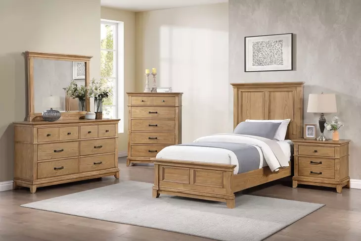 Sunstone Natural Youth Panel Bedroom Set